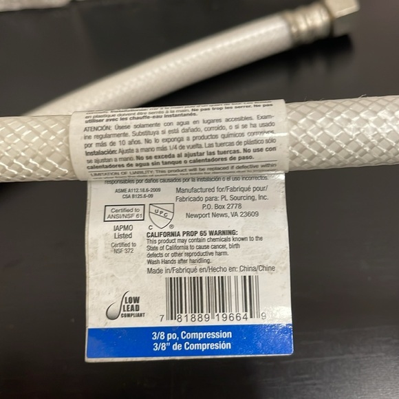 2 PACK PROFLO PFX146022 3/8" COMP X 1/2" FIP X 12" Stainless Steel - Picture 8 of 8